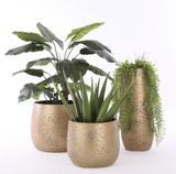 Vaas - MICA DECORATIONS CLEMENTE VAAS - H55 X Ø21,5 CM - TERRACOTTA - GOUD