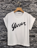 T-Shirt Met „Glamour” Hartprint, Ronde Hals 15556