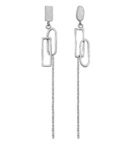 Oorbel Zilveren ONNO oorsteker met rhodium | OS0510RH