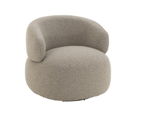 Zetel Draaiend Rond Hout/Textiel Taupe (50796)