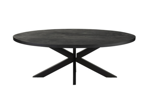 Eettafel Gerard Rond Mango Hout Zwart (23914)