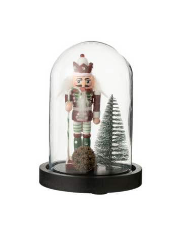 Decoratieve Stolp Notenkraker Glas Kerstrood/Donkergroen Small Assortiment Van 4 (56473)