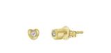 Tiny Tips stalen goldplated oorbellen hart kristal