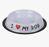 Honden eetbak - Roestvrijstalen Voerschotel, Ik Hou Van Mijn Hond,