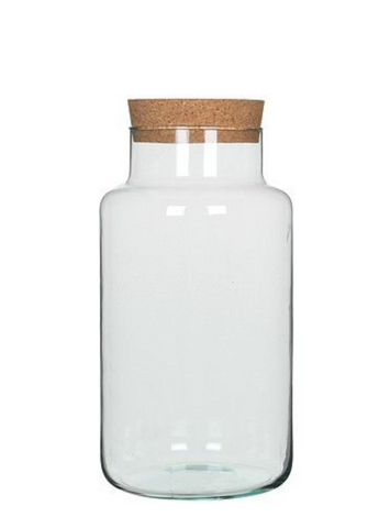 MICA DECORATIONS CHELA TERRARIUM OF VOORRAADPOT - H36 X Ø19 CM - GERECYCLED GLAS - TRANSPARANT