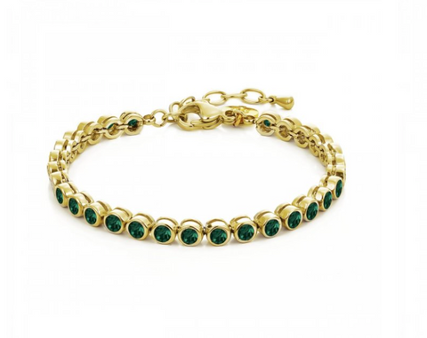 Armband - LIMA TENNISBRACELET GREEN/GOLD