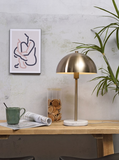 Table lamp iron/marble Toulouse white/gold