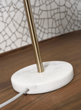 Table lamp iron/marble Toulouse white/gold