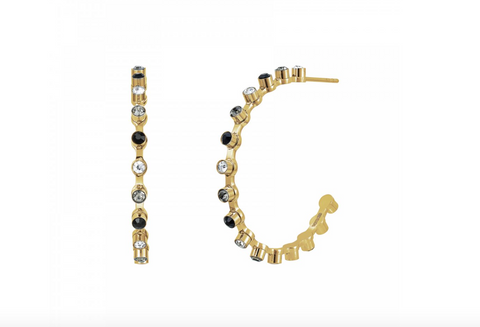 Oorbel - Bud to Rose - LIMA HOOP LARGE BLACK/GOLD