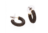 Oorbel - Bud to Rose - LOLA CRYSTAL HOOP BLACK/GOLD
