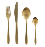 MICA DECORATIONS 16-PIECE CUTLERY SET - SERVICE FOR 4 - STAINLESS STEEL - GOLD