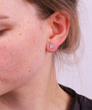 Oorbel Zilveren ONNO oorsteker met rhodium | OS0493RH