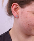 Oorbel Zilveren ONNO oorsteker met rhodium | OS0493RH