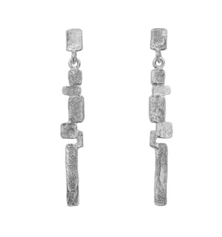 Oorbel Zilveren ONNO oorsteker met rhodium | OS0494RH