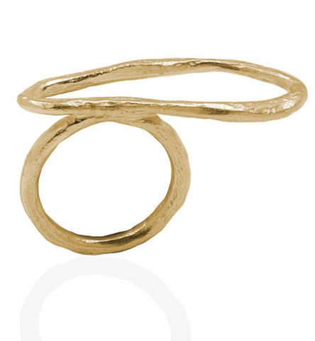 *Ring 18 Kt vergulde zilveren ONNO ring | R0392PL