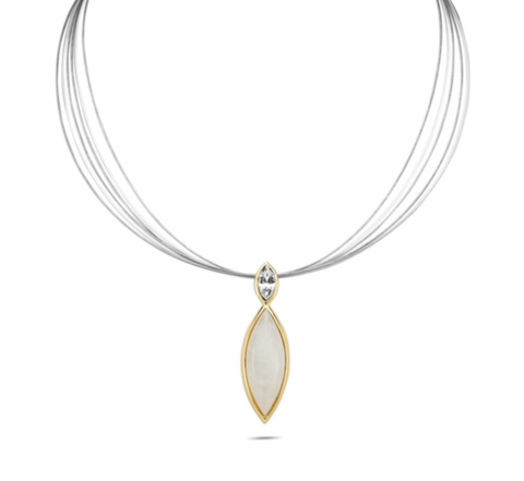 Ivette Ries - Halsketting met drup steen  - Y2158