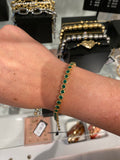 Armband - LIMA TENNISBRACELET GREEN/GOLD