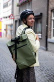 Fietstas Ali Waterproof Bike Backpack – 2-in-1 Sage Green Bag