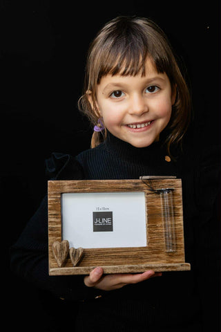 Vaas + Fotokader 1 Tube Paulowniahout Naturel