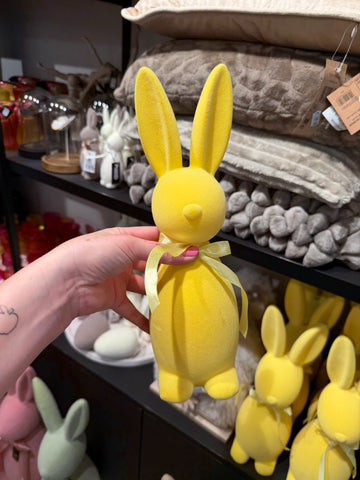 ****MICA DECORATIONS DECORATION RABBIT YELLOW GREEN PINK 3 ASSORTED - L8,5XW9,5XH30CM