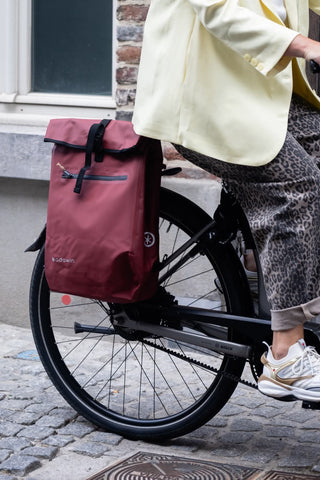 Fietstas Ali Waterproof Bike Backpack – 2-in-1 Burgundy Pannier
