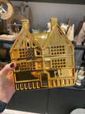 *****Jolie cozy gold houses t-light ass 18x9x21cm