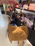 SUEDE STORMY FRINGES BIG SHOULDERBAG LIGHT COGNAC