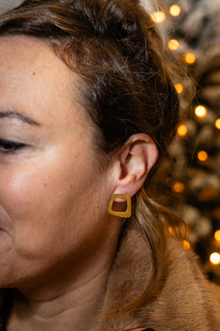 Oorbel 18 Kt vergulde zilveren ONNO oorsteker | OS0527PL