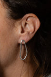 Oorbel Zilveren ONNO oorsteker met rhodium | os0497RH