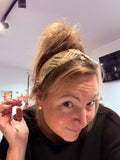 Haarband Groen met Beige