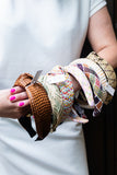 Haarband Groen met Beige