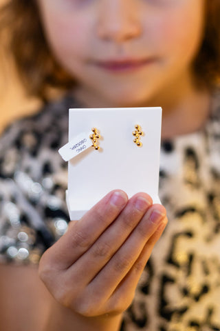 ****Oorbel 18 Kt vergulde zilveren ONNO oorsteker | OS0528PL