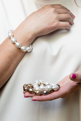 ****Armband - Zoetwaterparel met Magneetslot