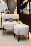 **Loungestoel Boucle Multiplex/Polyester Grijs/Zwart (50858)