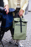 Fietstas Ali Waterproof Bike Backpack – 2-in-1 Sage Green Bag