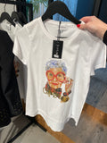 T-shirt met vrouw met bril