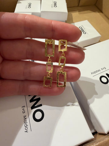 ** Oorbel 18 Kt vergulde zilveren ONNO oorsteker | OS0373PL