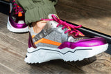 metallic - Sneakers | Steel / Fuchsia  Pluto sneakers met fuchsia/steel details "Winter 24"