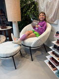 Loungestoel + Poef Ijzer Beige/Zwart