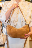 SUEDE BOBBY BANANA BAG LIGHT COGNAC