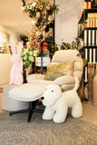 ****Relax Zetel + Voetbank Metaal/Multiplex  Beige