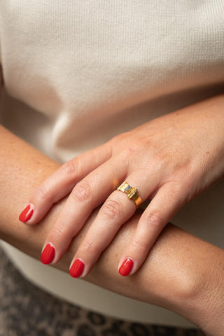 ** Ring 18 Kt vergulde zilveren ONNO ring | R0424IOPL