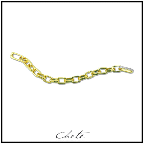 Zels - Armband gouden schakel met steentjes
