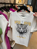 T-Shirt Met Tijgerprint „Wild Love”, Ronde Hals 100009 Beige