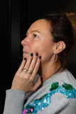 Oorbel Zilveren ONNO oorsteker met rhodium | os0497RH