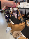SUEDE BOBBY BANANA BAG LIGHT COGNAC