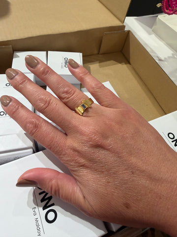 ** Ring 18 Kt vergulde zilveren ONNO ring | R0424IOPL