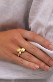 Ring - 18 Kt vergulde zilveren ONNO ring | R0395PL