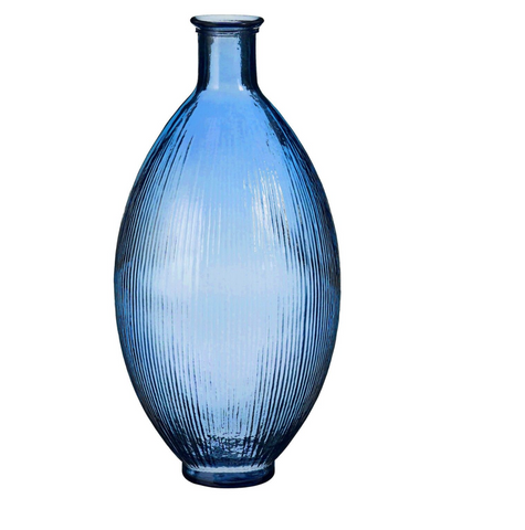 Vaas - MICA DECORATIONS FIRENZA VAAS RECYCLED GLAS BLAUW - H59XD29CM