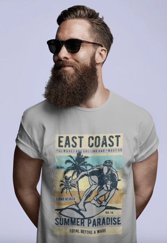 ****ULTRABASIC Men's Graphic T-Shirt East Coast Summer Paradise - Surfing T-Shirt